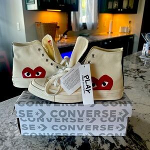 Converse comma de garçons Brand new never worn Cream/color With tags and shoebox